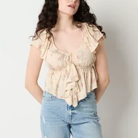 Arizona Juniors Womens Short Sleeve Blouse
