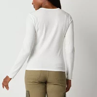 a.n.a Ribbed Womens Crew Neck Long Sleeve T-Shirt