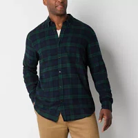 St. John's Bay Big and Tall Mens Easy-on + Easy-off Adaptive Classic Fit Long Sleeve Flannel Shirt