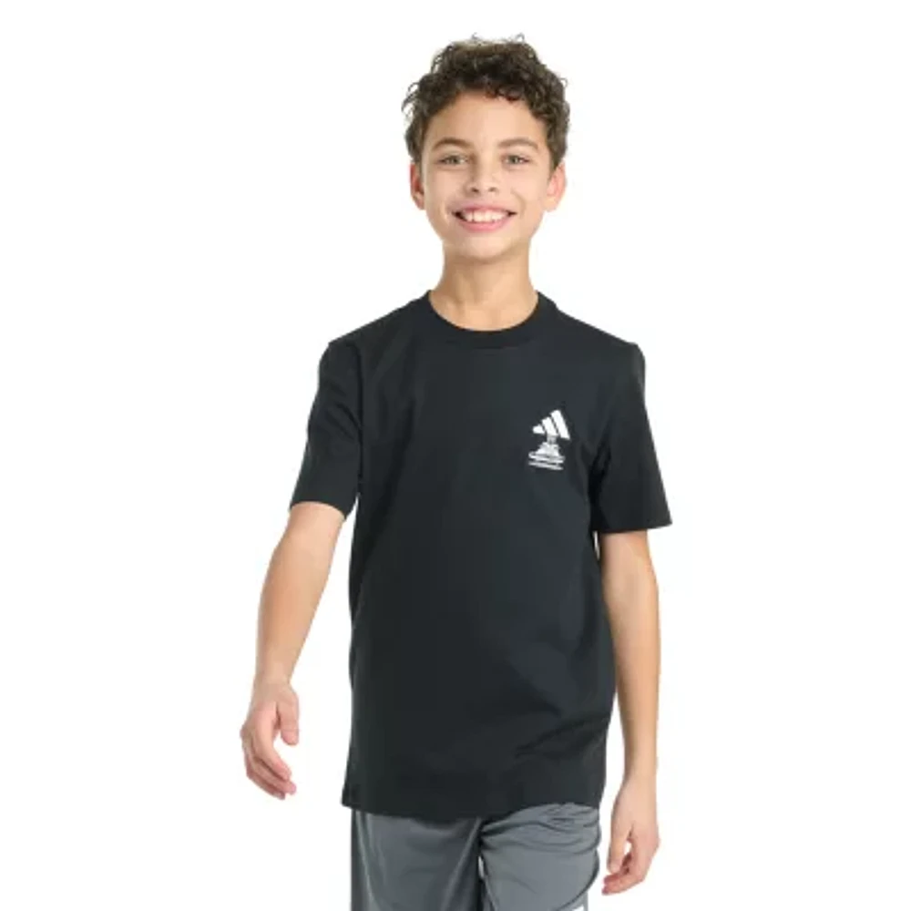 adidas Big Boys Crew Neck Short Sleeve Graphic T-Shirt