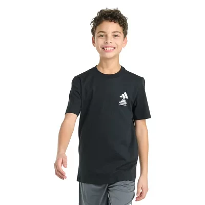 adidas Big Boys Crew Neck Short Sleeve Graphic T-Shirt