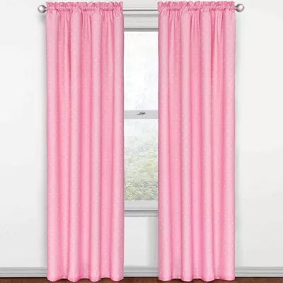 Eclipse Kids Polka Dots Energy Saving Blackout Rod Pocket Single Curtain Panel