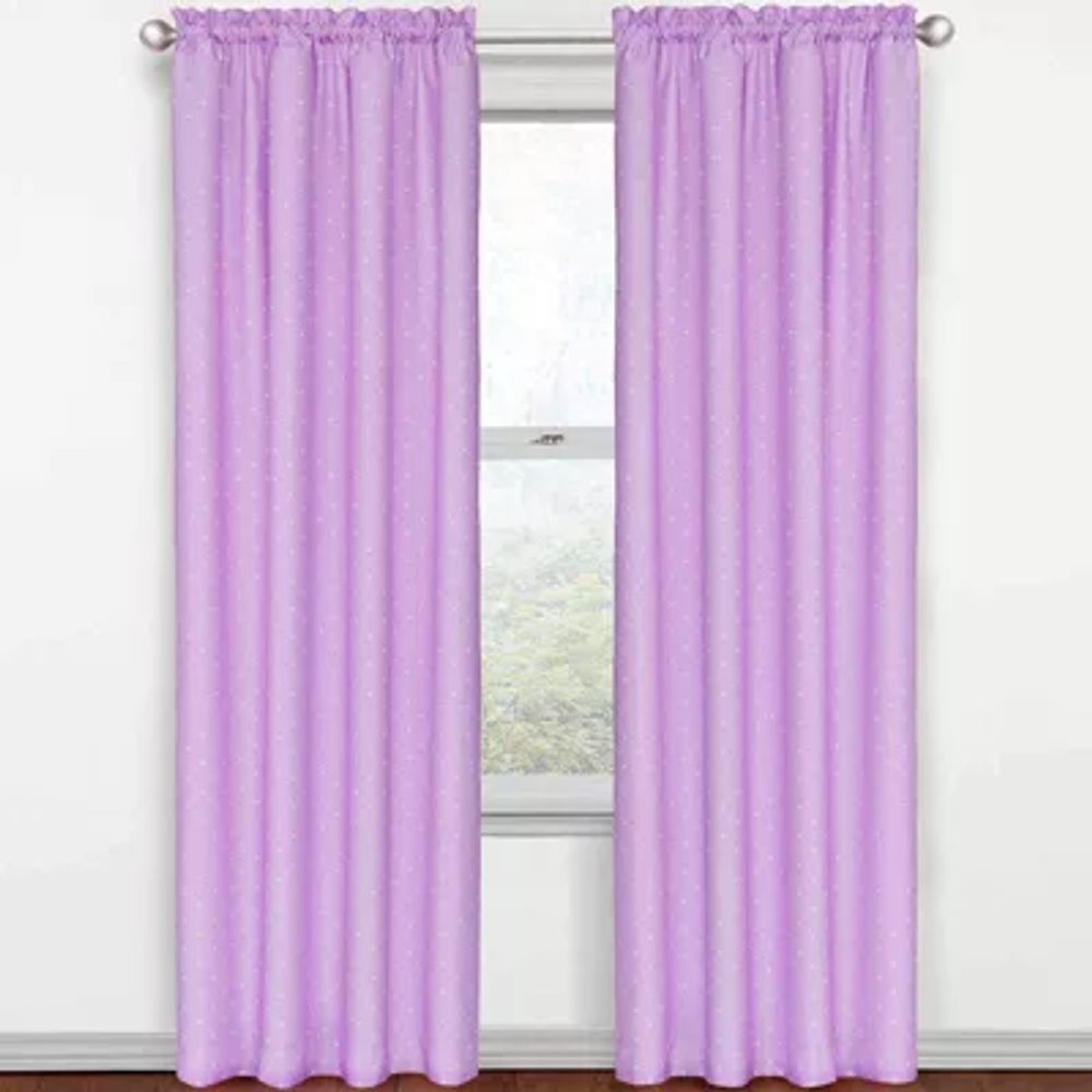 Eclipse Kids Polka Dots Rod Pocket Energy Saving Blackout Single Curtain Panel