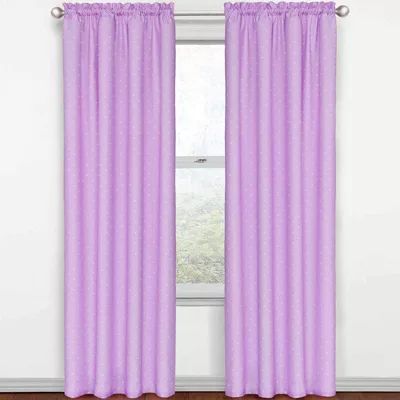 Eclipse Kids Polka Dots Rod Pocket Energy Saving Blackout Single Curtain Panel