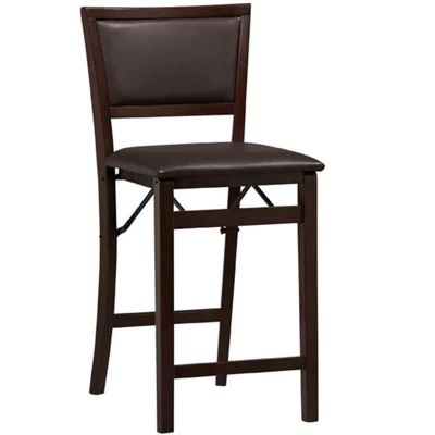 Upholstered Folding Barstool with Back