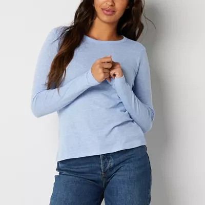 a.n.a Womens Crew Neck Long Sleeve T-Shirt