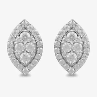 (G / I1) 1 CT. T.W. Lab Grown White Diamond 10K Gold 13mm Marquise Stud Earrings