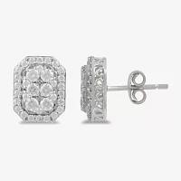 (G / I1) 1 CT. T.W. Lab Grown White Diamond 10K Gold 11.3mm Stud Earrings