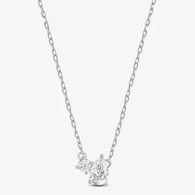 F / Si2) Womens 1/ CT. T.W. Lab Grown White Diamond 10K Gold Pendant Necklace