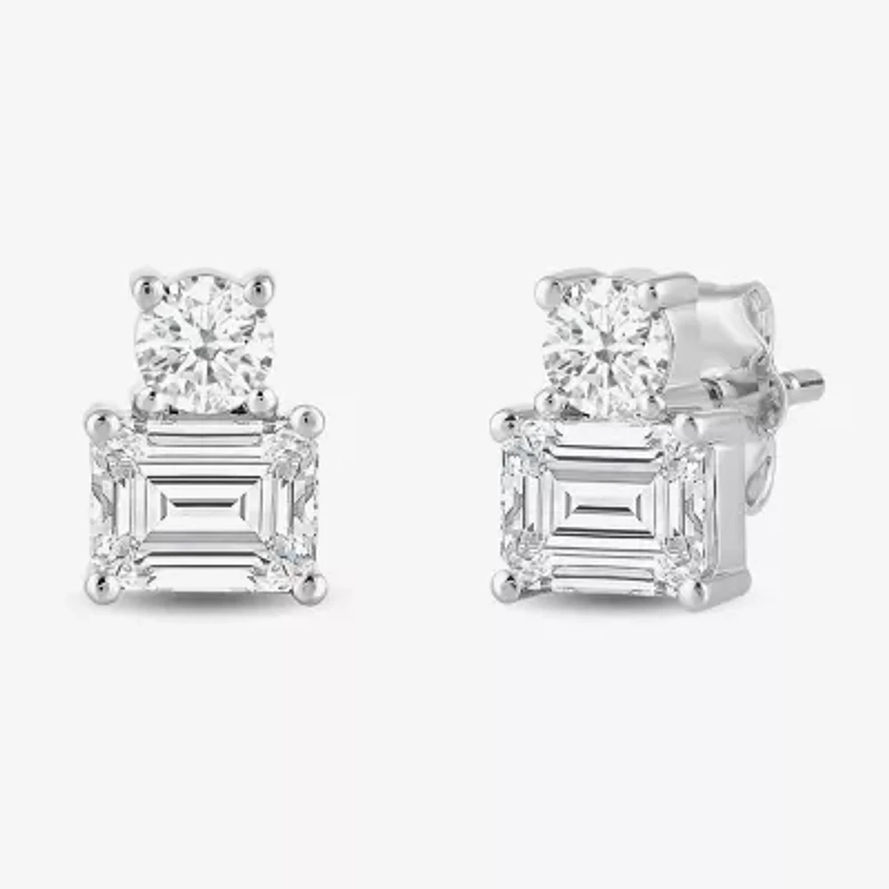 (F / Si2) 1 CT. T.W. Lab Grown White Diamond 10K Gold 6.7mm Stud Earrings