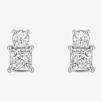 (F / Si2) 1 CT. T.W. Lab Grown White Diamond 10K Gold 7mm Stud Earrings