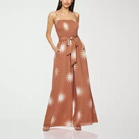 Premier Amour Womens Sleeveless Belted Jumpsuit