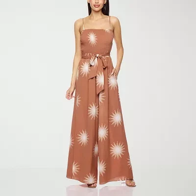 Premier Amour Womens Sleeveless Belted Jumpsuit