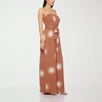 Premier Amour Womens Sleeveless Belted Jumpsuit