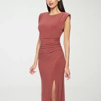 Premier Amour Womens Sleeveless Midi Sheath Dress