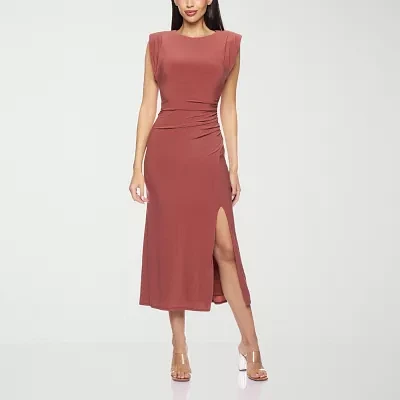 Premier Amour Womens Sleeveless Midi Sheath Dress