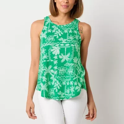 St. John's Bay Womens Scoop Neck Sleeveless Tank Top