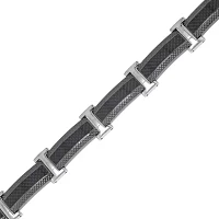 Mens Stainless Steel & Black IP Bracelet