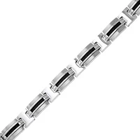 Mens Stainless Steel Railroad Link Bracelet