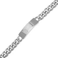 Mens 12mm Stainless Steel Curb ID Bracelet