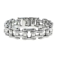 Mens Stainless Steel Motorcycle Bracelet