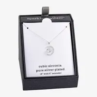 Sparkle Allure Cubic Zirconia 2 1/2 CT. T.W. Clear Pure Silver Over Brass Pendant Necklace