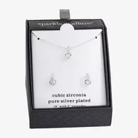 Sparkle Allure 2-pc. Cubic Zirconia Pure Silver Over Brass Jewelry Set