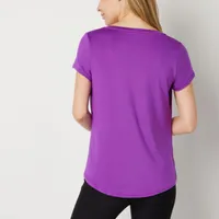 Xersion Womens Performance V Neck Short Sleeve T-Shirt Tall