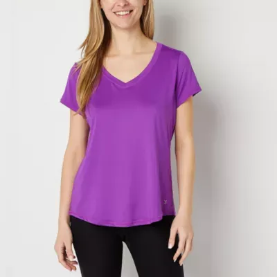 Xersion Womens Performance V Neck Short Sleeve T-Shirt Tall