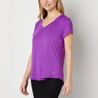 Xersion Womens Performance V Neck Short Sleeve T-Shirt Tall