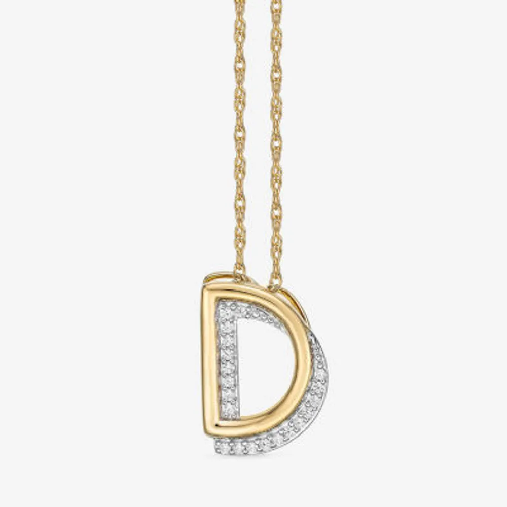Personalized 2 Initial Pendant Necklace, Color: White - JCPenney