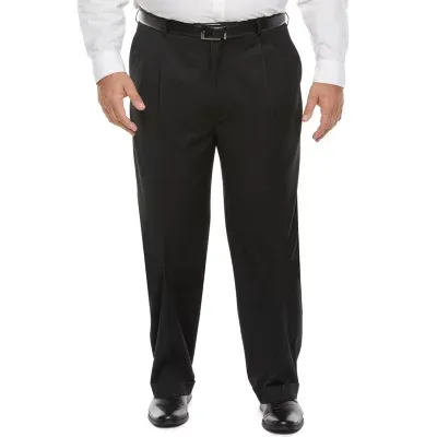 Stafford Coolmax Mens Big and Tall Stretch Fabric Classic Fit Pleated Front Suit Pants