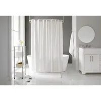 Fieldcrest Silver Gray Iron Scroll Shower Curtain