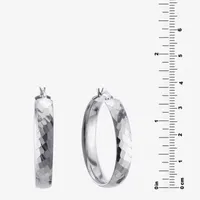 Sterling Silver 35mm Round Hoop Earrings