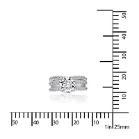 DiamonArt® Cubic Zirconia Sterling Silver Bridal Ring Set