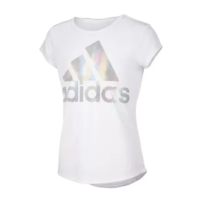 adidas Little Girls Round Neck Short Sleeve Graphic T-Shirt