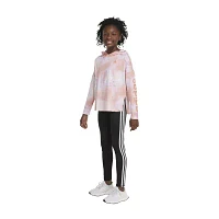 adidas Big Girls Hooded Long Sleeve T-Shirt