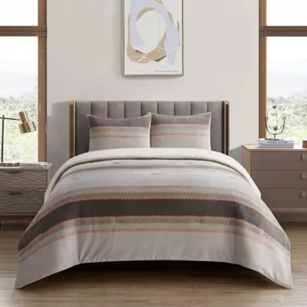 Stratford Park Damon 3-pc. Stripes Midweight Comforter Set