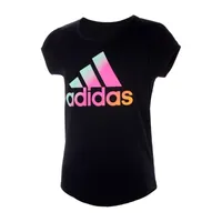 adidas Big Girls Scoop Neck Short Sleeve Graphic T-Shirt