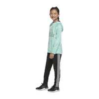 adidas Big Girls Mid Rise Tapered Track Pant