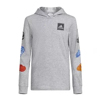 adidas Little Boys Hooded Long Sleeve T-Shirt