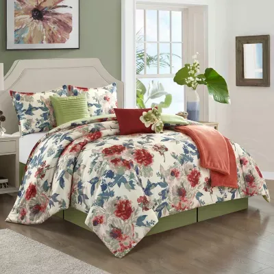 Stratford Park Anya 7pc 7-pc. Floral Midweight Comforter Set