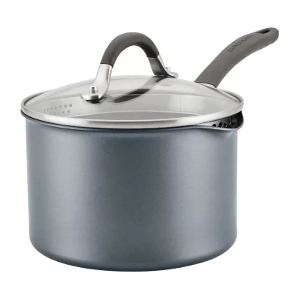 Circulon A1 Series with ScratchDefense 3-qt. Covered Straining Saucepan