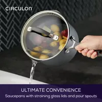 Circulon A1 Series with ScratchDefense 3-qt. Covered Straining Saucepan