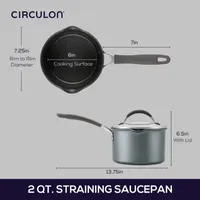 Circulon A1 Series with ScratchDefense 2-qt. Nonstick Straining Sauce Pan with Lid