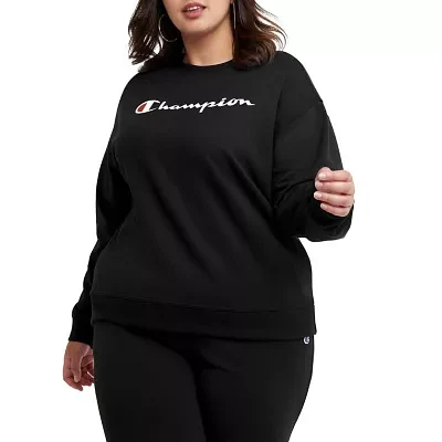 Champion Womens Crew Neck Long Sleeve Sweatshirt Plus