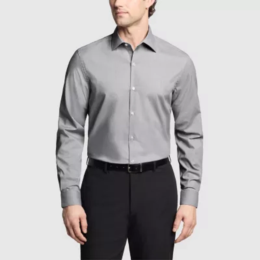 Van Heusen Slim Mens Fit Stretch Fabric Wrinkle Free Long Sleeve Dress Shirt