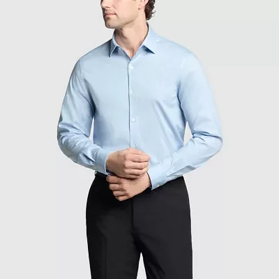 Van Heusen Slim Mens Fit Stretch Fabric Wrinkle Free Long Sleeve Dress Shirt