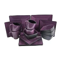 Elama Mulberry Loft 16-pc. Modern Premium Stoneware Dinnerware Set - Service for 4