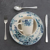 Elama Traditional Blue Rose 16-pc. Dinnerware Set